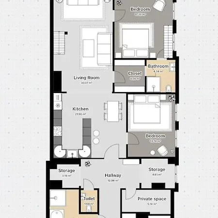 3br 2,5bath Luxurious Big Family Penthouse & Views *